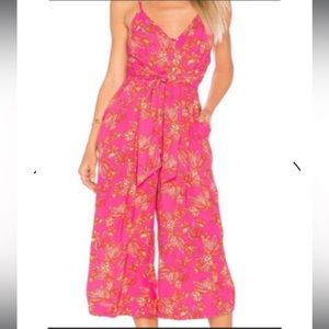 Free People pink floral jumpsuit
